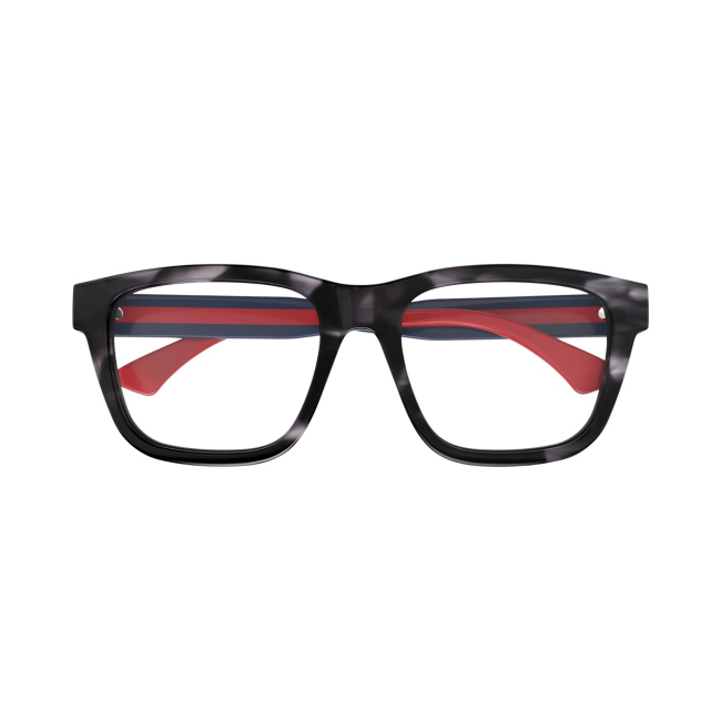 Gucci GG 1870 O col. 004 è una montatura da vista da uomo in acetato grigio striato e calibro 53.
