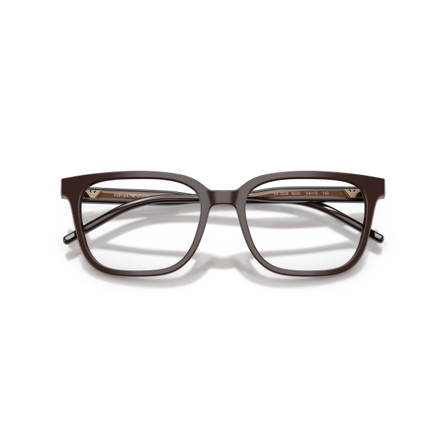 Emporio Armani EA 3258 Col.6255 Cal.54: occhiale da vista, calibro 54, colore 6255. Materiale/finitura celluloide marrone lucido, colore principale marroni.