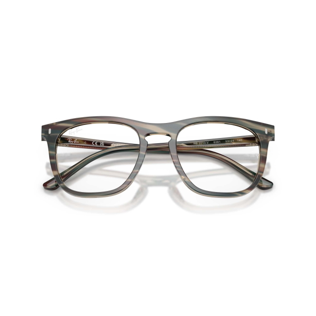 Ray-Ban RB 2210V col. 8381 è una montatura da vista in acetato fotocromatica a righe grigie e calibro 51.