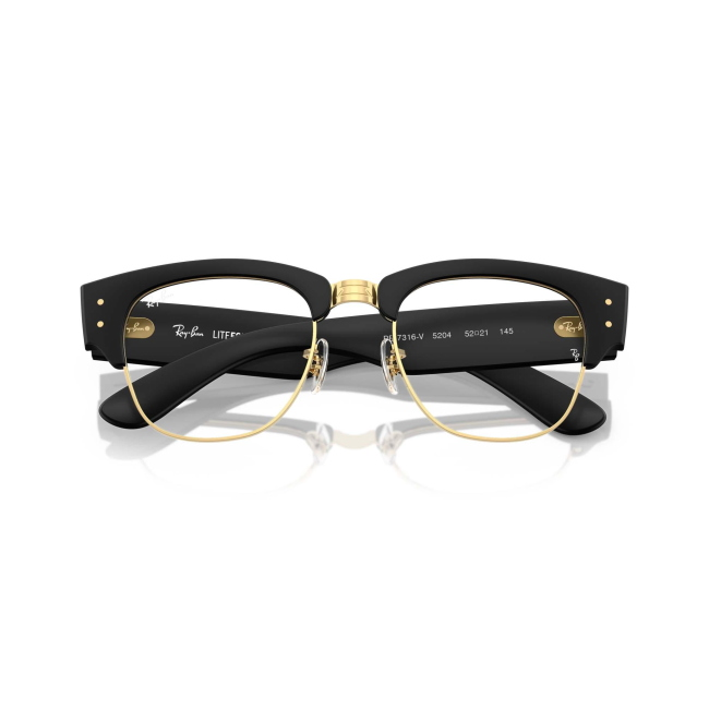 Ray-Ban RB 7316V MEGA CLUBMASTER LITEFORCE col. 5204 è una montatura da vista in acetato nero satinato e calibro 52.