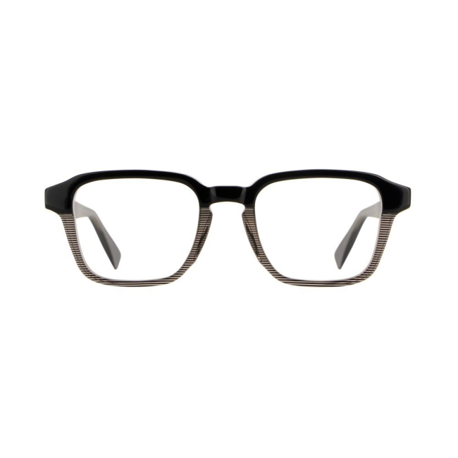 Vanni Uomo V2172 Col.A791 Cal.56: occhiale da vista, calibro 56, colore A791. Materiale/finitura celluloide nero e grigio, colore principale nero.