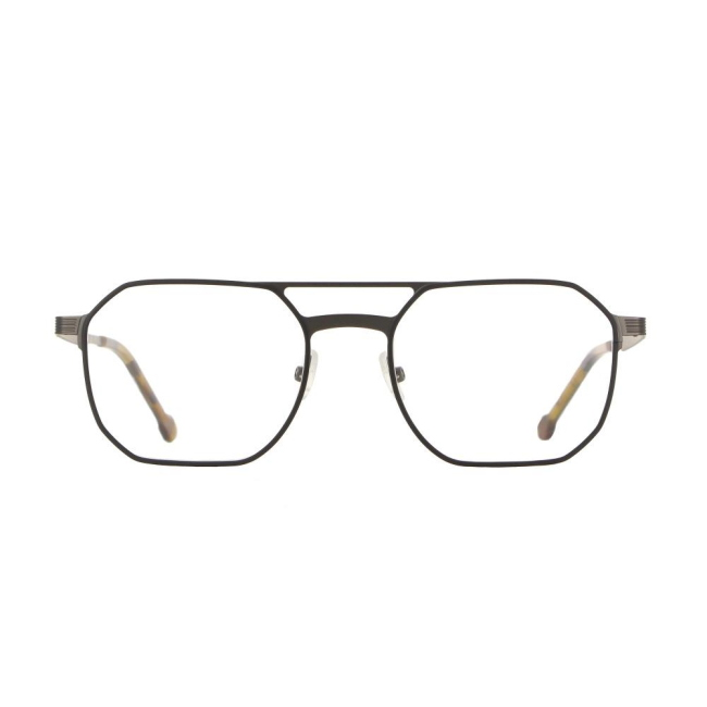 Vanni Uomo V6351 col. C107 è una montatura da vista in metallo nero e gunmetal e calibro 54.