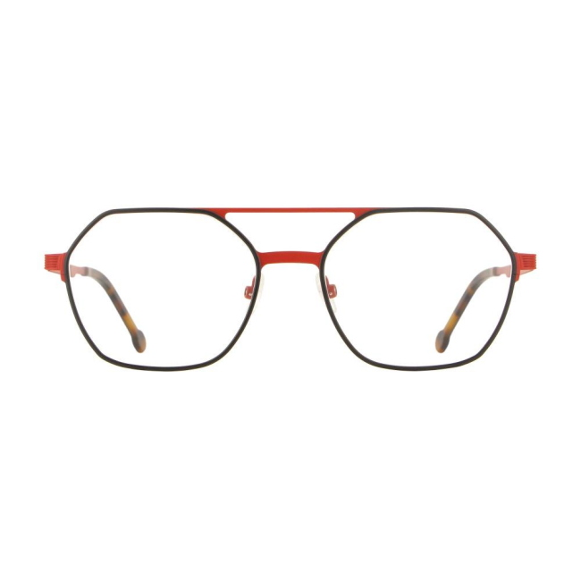 Vanni Uomo V6354 Col.C212 Cal.54: occhiale da vista, calibro 54, colore C212. Materiale/finitura metallo rosso e nero, colore principale nero.