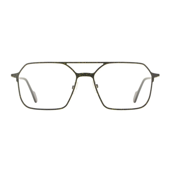 Vanni Uomo V6328 col. C861 è una montatura da vista in metallo nero e giallo e calibro 55.