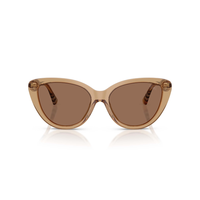 Burberry BE 4457 Col.416473 Cal.55: occhiale da sole, calibro 55, colore 416473. Materiale/finitura celluloide beige trasparente, colore principale beige, lenti marrone scuro.