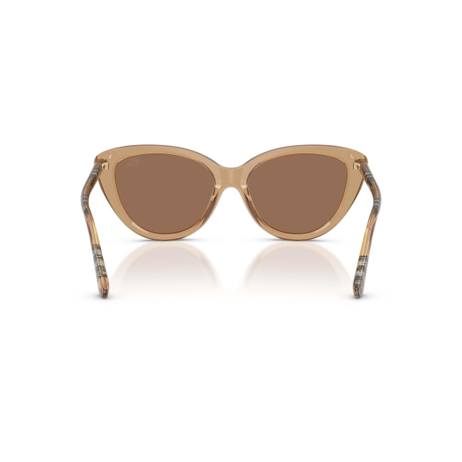 Burberry BE 4457 Col.416473 Cal.55: occhiale da sole, calibro 55, colore 416473. Materiale/finitura celluloide beige trasparente, colore principale beige, lenti marrone scuro.
