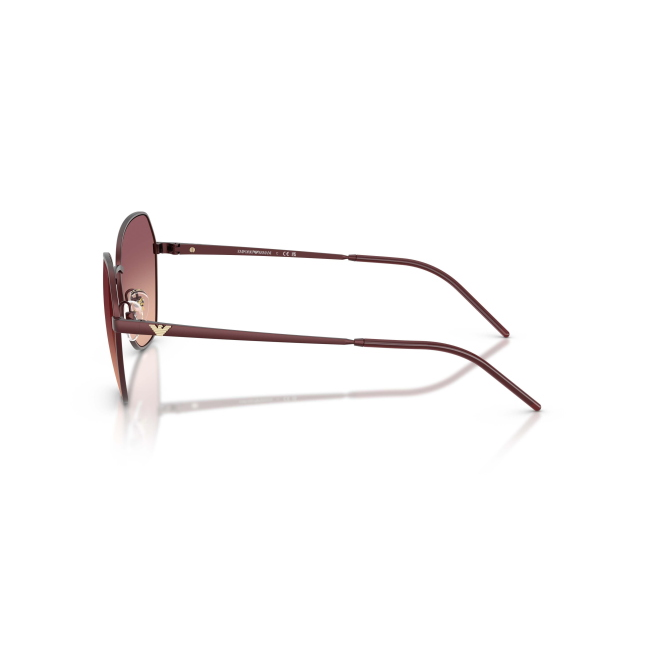 Emporio Armani EA 2161 Col.3401/8D Cal.55: occhiale da sole, calibro 55, colore 3401/8D. Materiale/finitura metallo bordeaux opaco, colore principale bordeaux, lenti rosa sfumato viola.