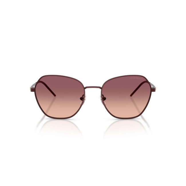 Emporio Armani EA 2161 Col.3401/8D Cal.55: occhiale da sole, calibro 55, colore 3401/8D. Materiale/finitura metallo bordeaux opaco, colore principale bordeaux, lenti rosa sfumato viola.