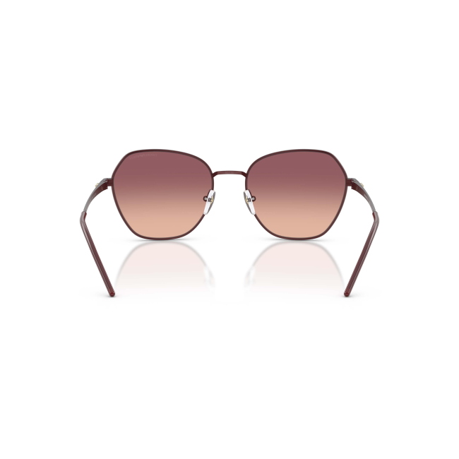 Emporio Armani EA 2161 Col.3401/8D Cal.55: occhiale da sole, calibro 55, colore 3401/8D. Materiale/finitura metallo bordeaux opaco, colore principale bordeaux, lenti rosa sfumato viola.