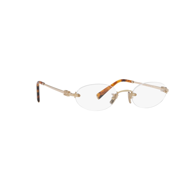 Miu Miu VMU 53W Col.ZVN-1O1 Cal.53: occhiale da vista, calibro 53, colore ZVN-1O1. Materiale/finitura metallo oro pallido, colore principale oro.