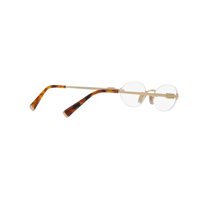 Miu Miu VMU 53W Col.ZVN-1O1 Cal.53: occhiale da vista, calibro 53, colore ZVN-1O1. Materiale/finitura metallo oro pallido, colore principale oro.