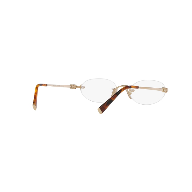 Miu Miu VMU 53W Col.ZVN-1O1 Cal.53: occhiale da vista, calibro 53, colore ZVN-1O1. Materiale/finitura metallo oro pallido, colore principale oro.