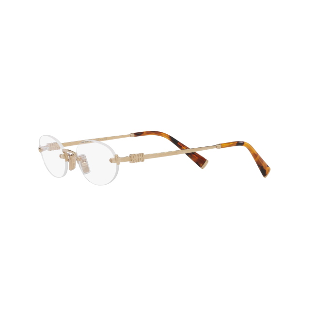 Miu Miu VMU 53W Col.ZVN-1O1 Cal.53: occhiale da vista, calibro 53, colore ZVN-1O1. Materiale/finitura metallo oro pallido, colore principale oro.