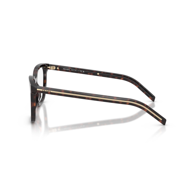 Prada VPR B11 col. 17N-1O1 presenta un profilo Pillow in acetato MARRONE TARTARUGATO. Calibro 52, con linee pensate per l'uso quotidiano.