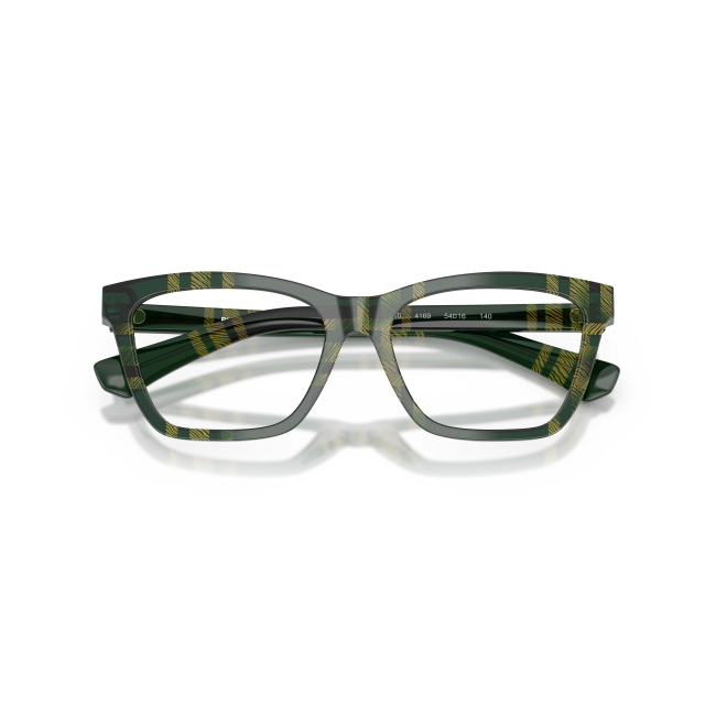 Burberry BE 2440 Col.4169 Cal.54: occhiale da vista, calibro 54, colore 4169. Materiale/finitura celluloide con motivo a quadri verde, colore principale verde.