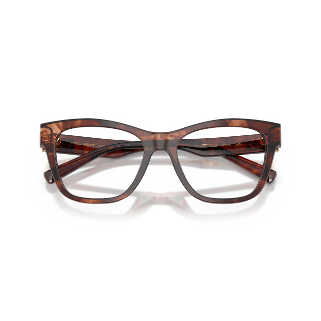 Dolce & Gabbana DG 3430 col. 3222 è una montatura da vista da donna in acetato tartarugato rosso, dalla forma squadrata e calibro 55.