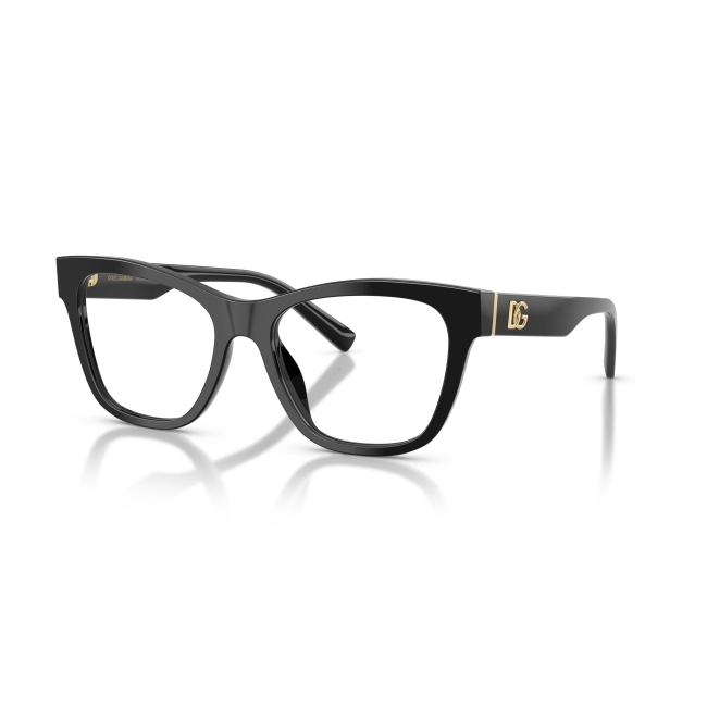 Dolce & Gabbana DG 3430 col. 501 è una montatura da vista da donna in acetato nero lucido, dalla forma squadrata e calibro 55.