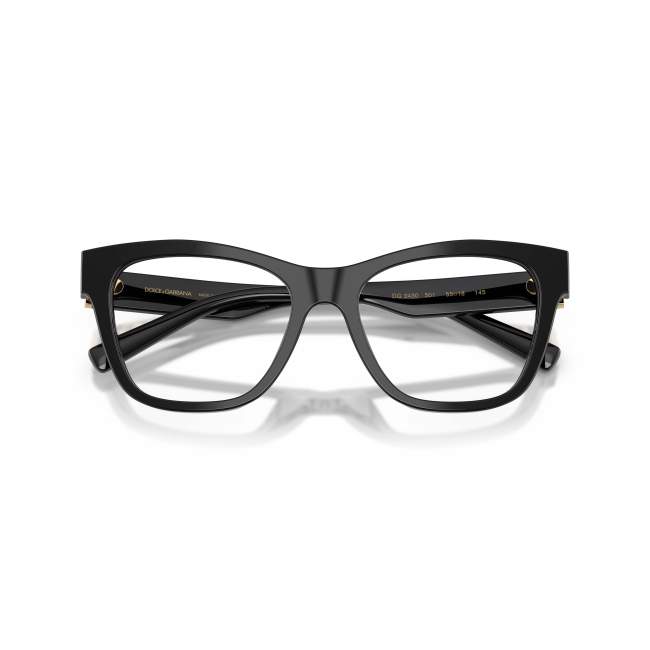 Dolce & Gabbana DG 3430 col. 501 è una montatura da vista da donna in acetato nero lucido, dalla forma squadrata e calibro 55.