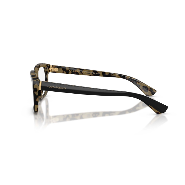 Dolce & Gabbana DG 3432 col. 3404 è una montatura da vista da uomo in acetato nero su havana giallo, dalla forma rettangolare e calibro 56.