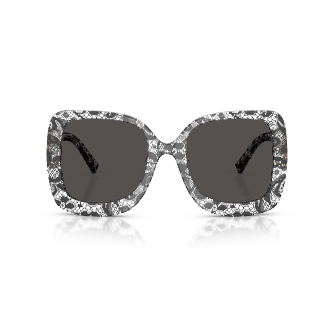 Dolce & Gabbana DG 4513 Col.3287/87 Cal.55: occhiale da sole, calibro 55, colore 3287/87. Materiale/finitura celluloide trasparente con pizzo nero interno, colore principale nero, lenti grigio scuro.