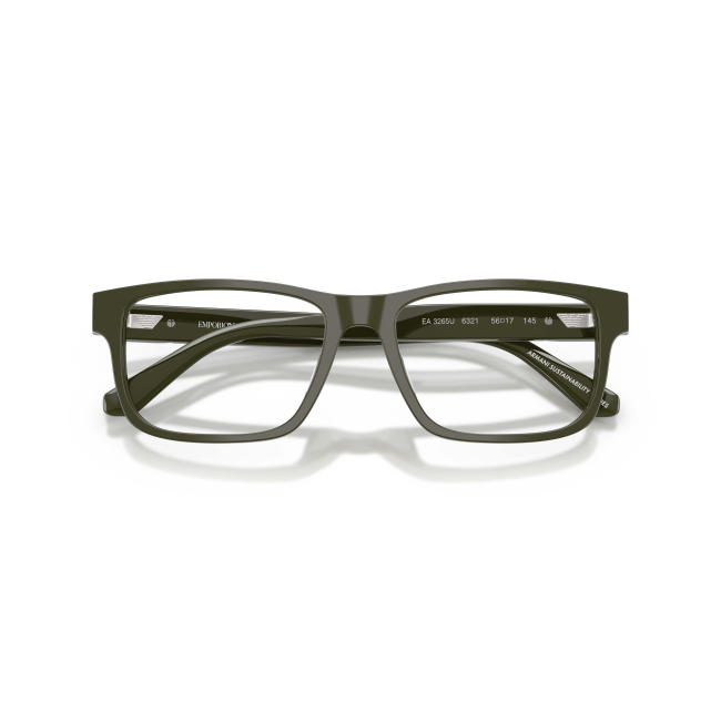 Emporio Armani EA 3265U col. 6321 è una montatura da vista da uomo in acetato verde, dalla forma rettangolare e calibro 54.