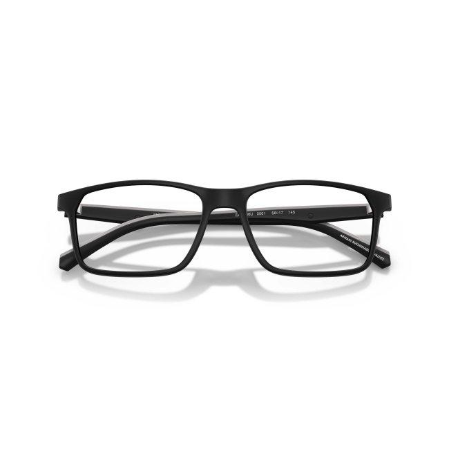 Emporio Armani EA 3266U col. 5001 è una montatura da vista da uomo in acetato nero satinato, dalla forma pillow e calibro 56.