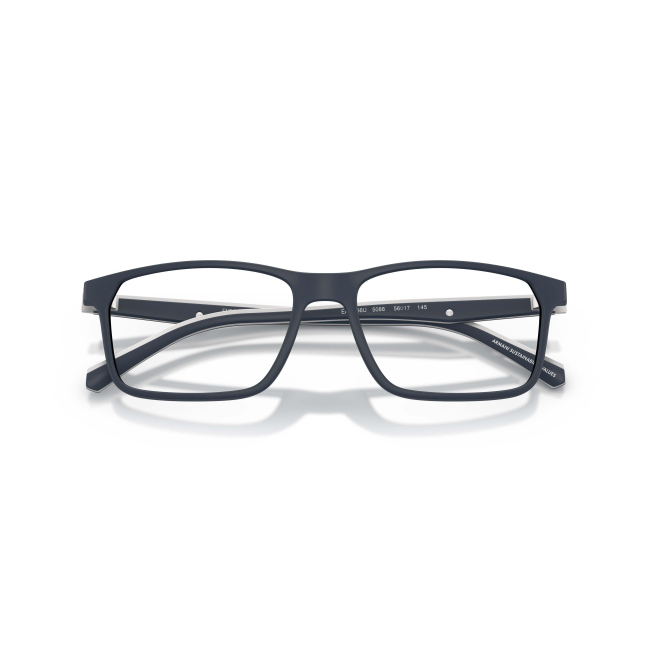 Emporio Armani EA 3266U col. 5088 è una montatura da vista da uomo in acetato blu satinato, dalla forma pillow e calibro 56.