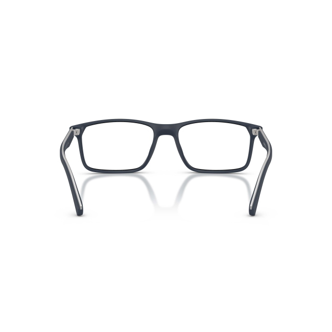 Emporio Armani EA 3266U col. 5088 è una montatura da vista da uomo in acetato blu satinato, dalla forma pillow e calibro 56.