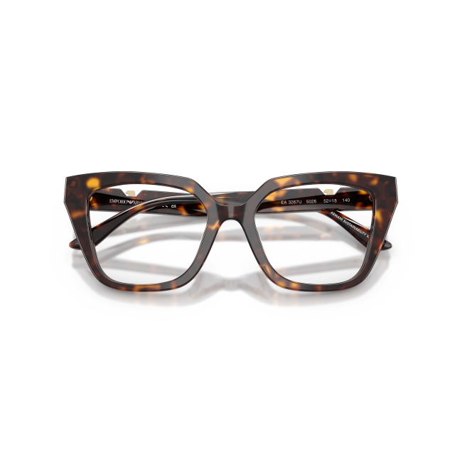 Emporio Armani EA 3267U Col.5026 Cal.52: occhiale da vista, calibro 52, colore 5026. Materiale/finitura celluloide marrone tartarugato, colore principale marroni.