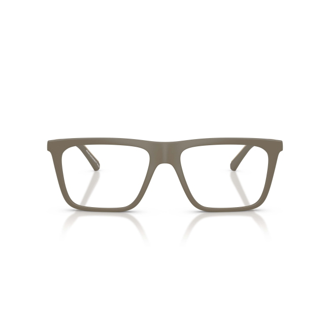 Emporio Armani EA 4258 col. 5437/1W abbina acetato BEIGE SATINATO a un profilo Squadrata. Calibro 54, con una presenza ben definita sul viso.