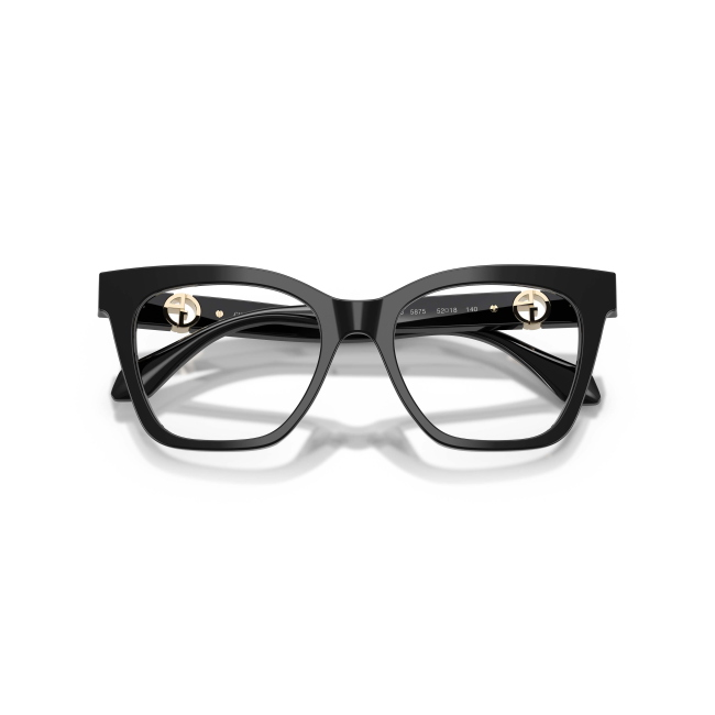 Giorgio Armani AR 7286U col. 5875 è una montatura da vista in acetato nero lucido e calibro 50.