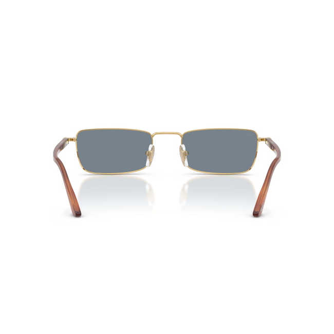 Persol PO 1025S Col.1132/56 Cal.57: occhiale da sole, calibro 57, colore 1132/56. Materiale/finitura metallo oro e celluloide terra di siena, colore principale oro, lenti blu.