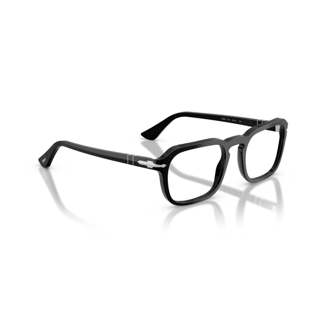 Persol PO 3390V Col.95 Cal.54: occhiale da vista, calibro 54, colore 95. Materiale/finitura celluloide nero lucido, colore principale nero.