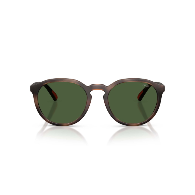 Polo Ralph Lauren PH 4232U col. 5974/71 è un occhiale da sole in acetato marrone tartarugato satinato e calibro 53.
