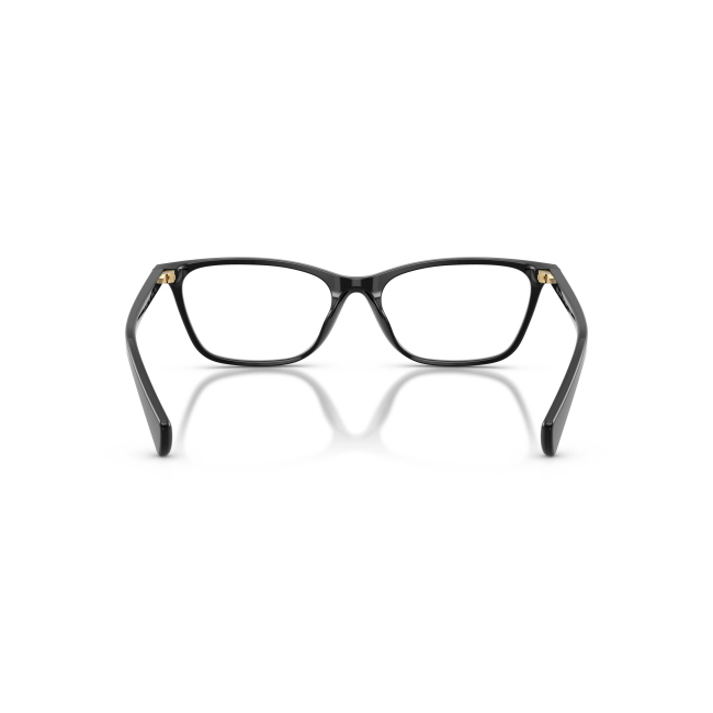 Ralph RA 7187U col. 5001 è una montatura da vista in acetato nero lucido e calibro 55.