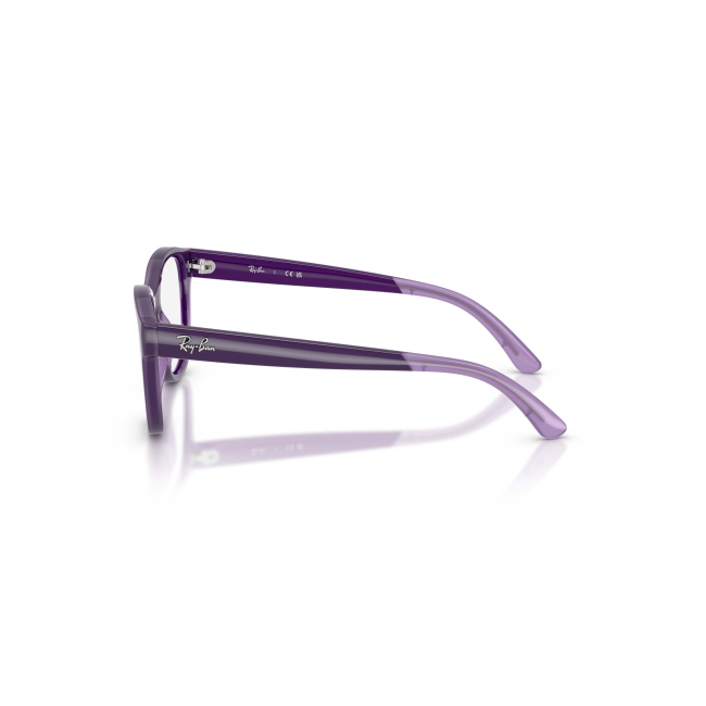 Ray-Ban Junior RB 1950 col. 7206 è una montatura da vista in acetato violetto su violetto trasparente e calibro 46.