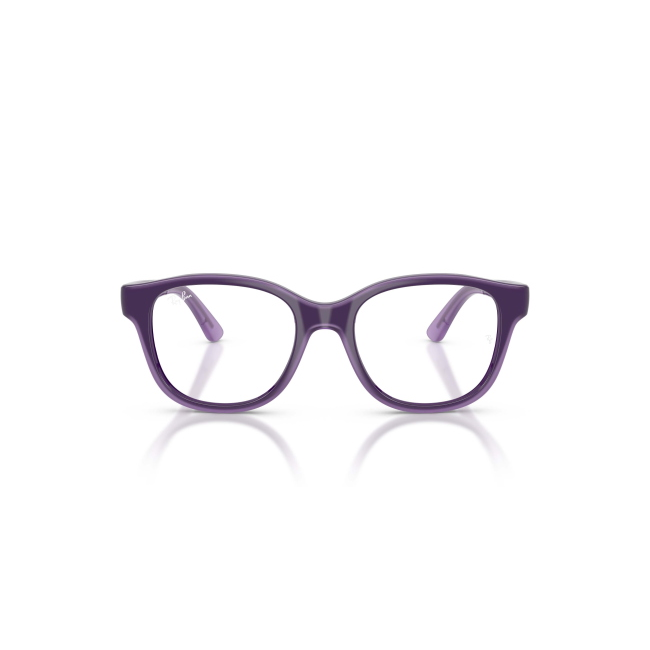 Ray-Ban Junior RB 1950 col. 7206 è una montatura da vista in acetato violetto su violetto trasparente e calibro 46.