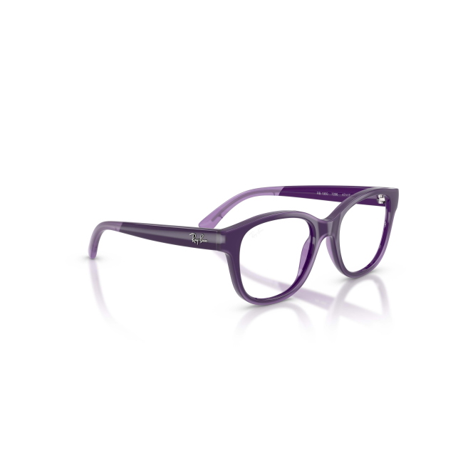 Ray-Ban Junior RB 1950 col. 7206 è una montatura da vista in acetato violetto su violetto trasparente e calibro 46.