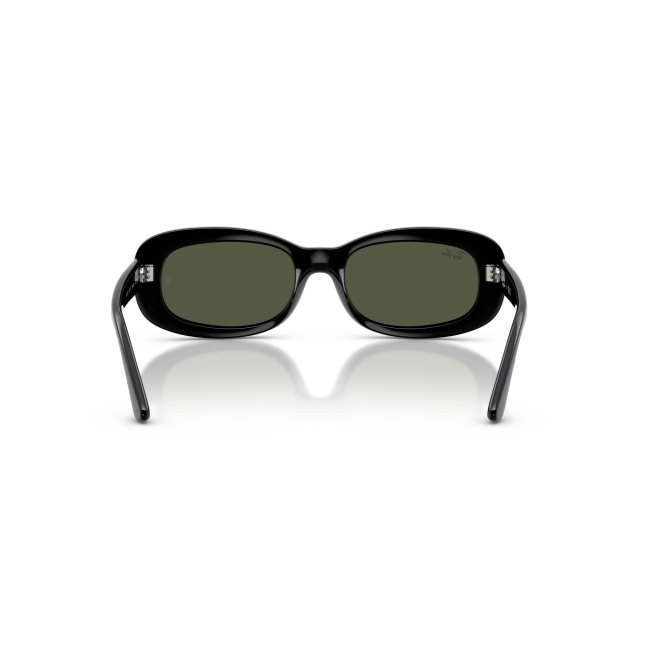 Ray-Ban RB 2221 col. 901/31 presenta un profilo lineare in acetato NERO LUCIDO con lenti GRIGIO VERDE G15. Calibro 56, con linee pensate per l'uso quotidiano.