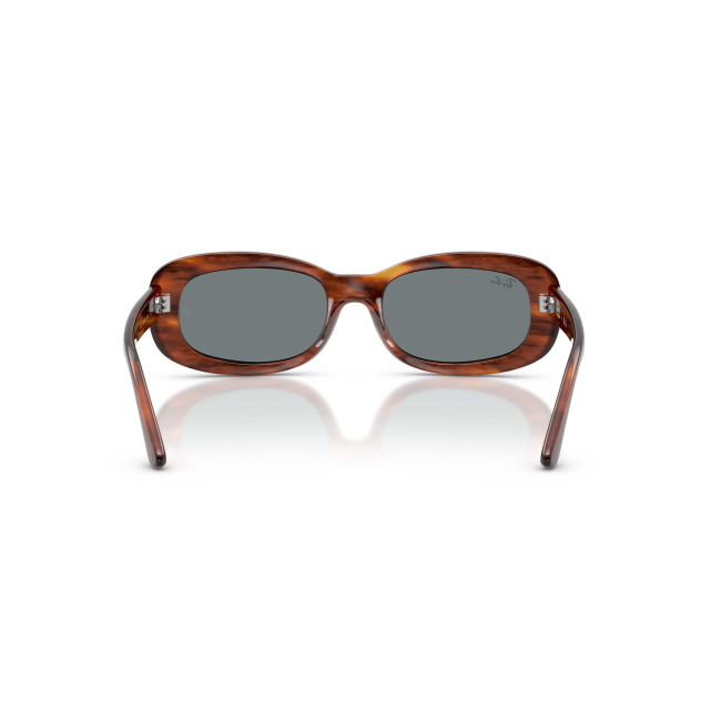 Ray-Ban RB 2221 Col.954/62 Cal.56: occhiale da sole, calibro 56, colore 954/62. Materiale/finitura celluloide marrone tartarugato striato, colore principale marroni, lenti blu.