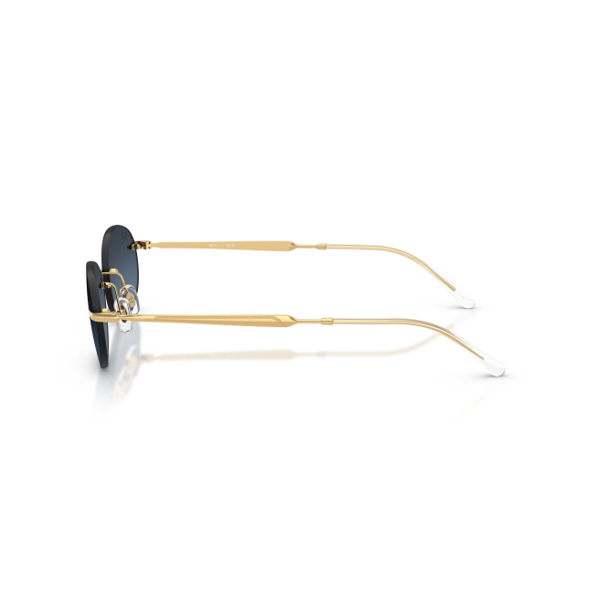 Ray-Ban RB 3767 Col.001/4C Cal.54: occhiale da sole, calibro 54, colore 001/4C. Materiale/finitura metallo oro, colore principale oro, lenti blu scuro sfumato grigio.