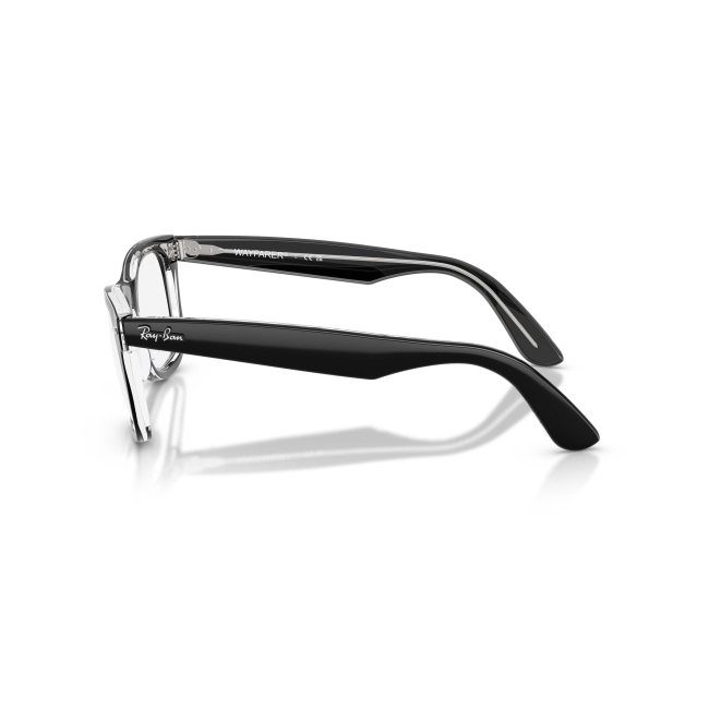 Ray-Ban RB 4340V WAYFARER Col.2034 Cal.50: occhiale da vista, calibro 50, colore 2034. Materiale/finitura celluloide nero lucido su trasparente, colore principale nero.