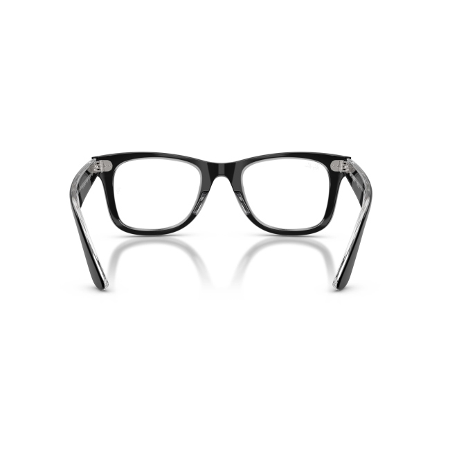 Ray-Ban RB 4340V WAYFARER Col.2034 Cal.50: occhiale da vista, calibro 50, colore 2034. Materiale/finitura celluloide nero lucido su trasparente, colore principale nero.