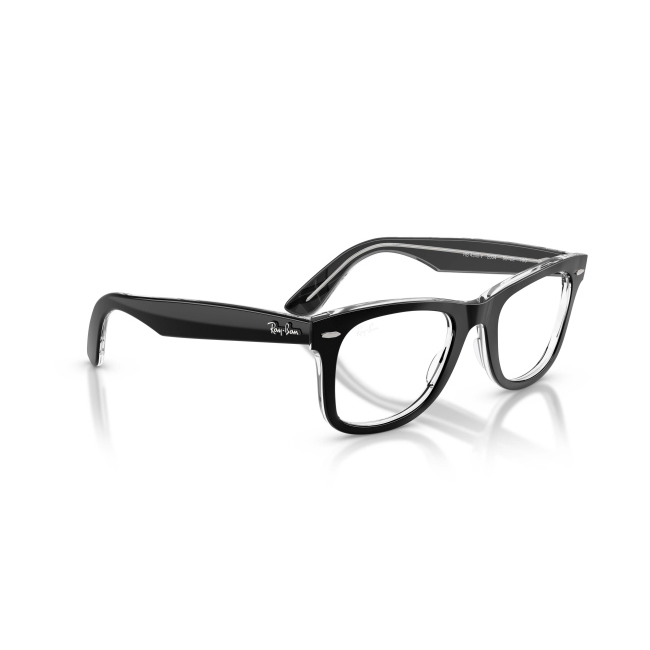 Ray-Ban RB 4340V WAYFARER Col.2034 Cal.50: occhiale da vista, calibro 50, colore 2034. Materiale/finitura celluloide nero lucido su trasparente, colore principale nero.