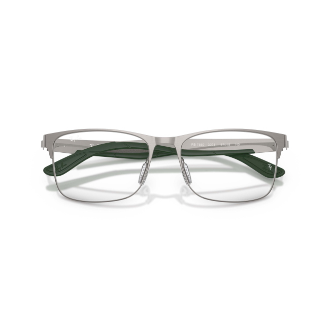 Ray-Ban RB 7550 Col.3221 Cal.57: occhiale da vista, calibro 57, colore 3221. Materiale/finitura metallo canna di fucile, colore principale grigio.