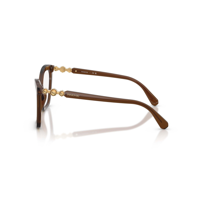Swarovski SK 2053 col. 1084 è una montatura da vista da donna in acetato marrone trasparente, dalla forma cat eye e calibro 54.