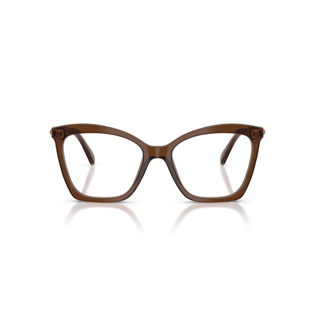 Swarovski SK 2053 col. 1084 è una montatura da vista da donna in acetato marrone trasparente, dalla forma cat eye e calibro 54.