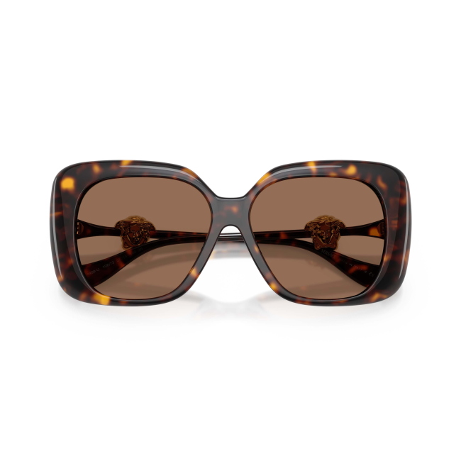 Versace VE 4499U Col.108/73 Cal.57: occhiale da sole, calibro 57, colore 108/73. Materiale/finitura celluloide marrone tartarugato, colore principale marroni, lenti marrone scuro.
