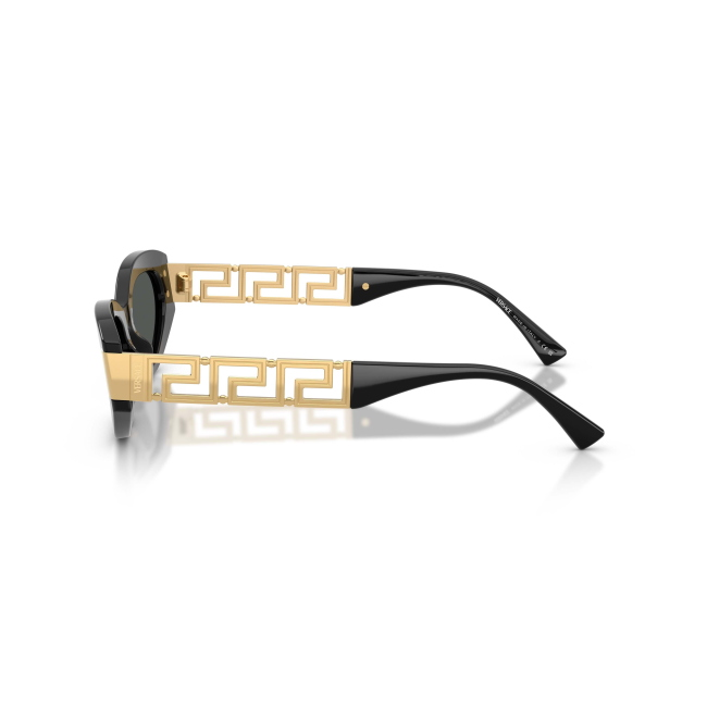 Versace VE 4501 Col.GB1/87 Cal.54: occhiale da sole, calibro 54, colore GB1/87. Materiale/finitura celluloide nero lucido, colore principale nero, lenti grigio scuro.
