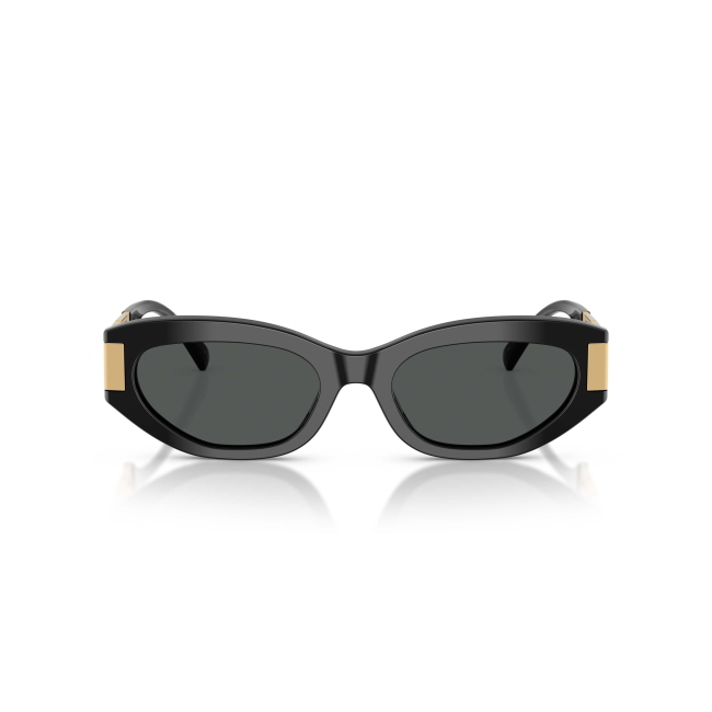Versace VE 4501 Col.GB1/87 Cal.54: occhiale da sole, calibro 54, colore GB1/87. Materiale/finitura celluloide nero lucido, colore principale nero, lenti grigio scuro.